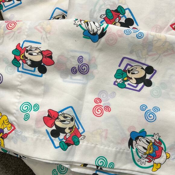 VTG Dundee Disney Curtains w Tie Backs 63Lx41W Baby Mickey Minnie Goofy 4 Panels - Picture 3 of 7